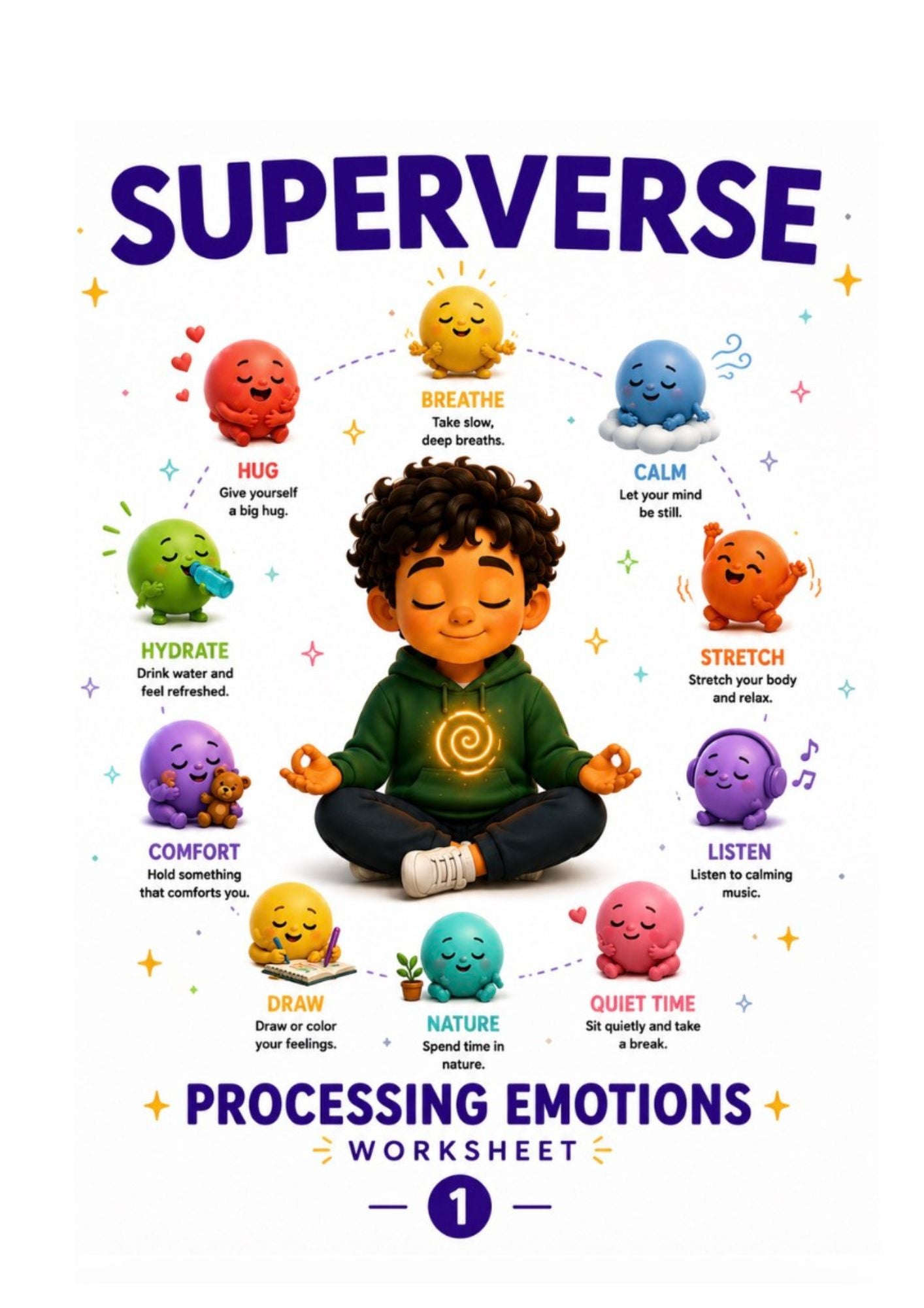 Fun FREE Printable Emotional Regulation WorkSheet: Processing 1