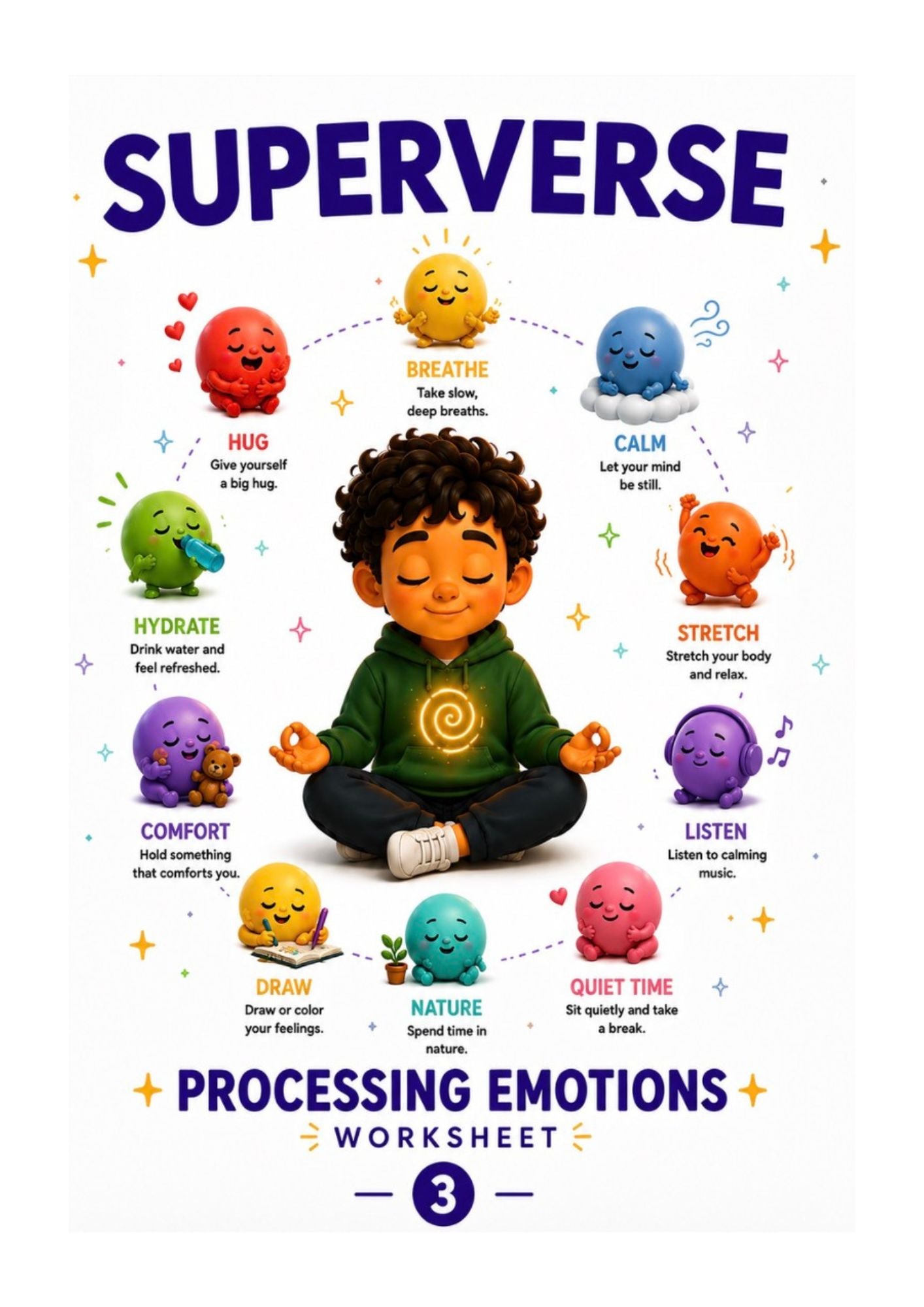 Fun FREE Emotional Regulation WorkSheet: Processing 3