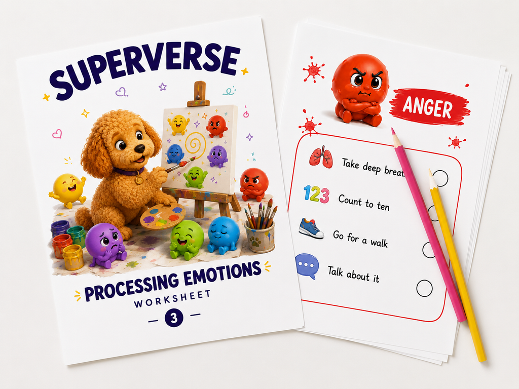 Fun FREE Printable Emotional Regulation WorkSheet: Processing 3