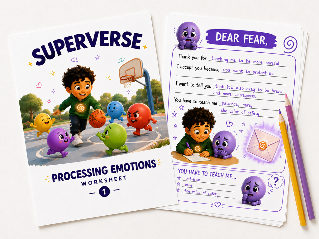 Fun FREE Printable Emotional Regulation WorkSheet: Processing 2