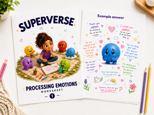 Fun FREE Printable Emotional Regulation WorkSheet: Processing 1